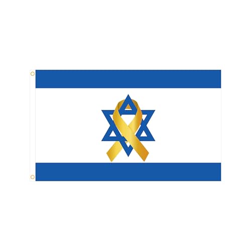 Flagge Israels mit gelbem Band - Symbol der Solidarität und Unterstützung von ASVP Shop