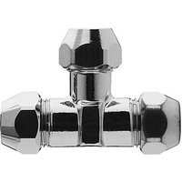 ASW - Universal T-Verschraubung 451412 Messing verchromt, 1/2'x12mm, mit 3 Quetschen von ASW