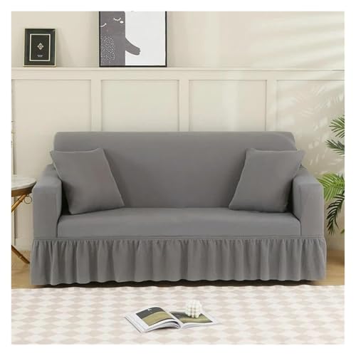 ASYBFLI 1/2/3/4-Sitzer, geometrischer, elastischer Sofarockbezug, Stretch-Spandex-Sesselbezüge for Wohnzimmer, verstellbare Sofabezüge(Gray,Small(90-140cm)) von ASYBFLI