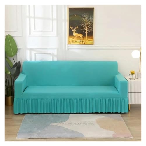 ASYBFLI 1/2/3/4-Sitzer, geometrischer, elastischer Sofarockbezug, Stretch-Spandex-Sesselbezüge for Wohnzimmer, verstellbare Sofabezüge(Sky Blue,Large(190-230cm)) von ASYBFLI