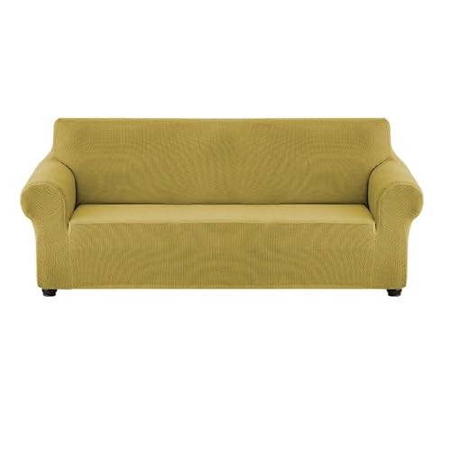 ASYBFLI Hochelastische Sofabezüge, Kissen, Couch, 1-teilig, Jacquard, elastisch, rutschfest, mit elastischer Unterseite, Möbelschutz for Kinder und Haustiere(Olive Yellow,S) von ASYBFLI