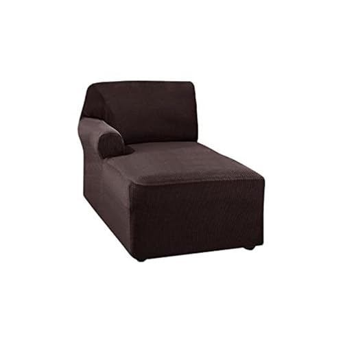ASYBFLI Jacquard-Chaiselongue-Bezug, moderner Sofabezug aus Polarfleece, dehnbarer Sesselbezug Links/rechts for L-förmiges Sofa(Dark Coffee,Left Chaise Lounge) von ASYBFLI