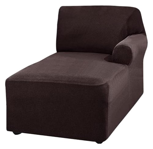 ASYBFLI Jacquard-Chaiselongue-Bezug, moderner Sofabezug aus Polarfleece, dehnbarer Sesselbezug Links/rechts for L-förmiges Sofa(Dark Coffee,Right Chaise Lounge) von ASYBFLI