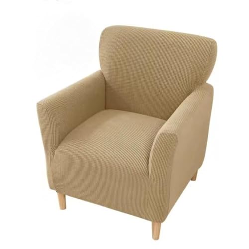ASYBFLI Kleiner Einzelsesselbezug, Rutschfester Stretch-Samt-Stuhlbezug mit Rückenlehne, verschleißfest und staubdicht, Sofabezug, Wohnzimmer-Dekoration, Mehrfarbig erhältlich(Khaki) von ASYBFLI