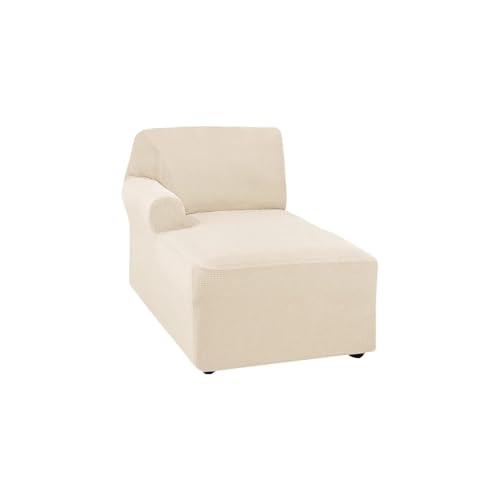 ASYBFLI L-förmiger Sofa-Chaiselongue-Bezug, Dicker Stretch-Schutz for Wohnzimmer, Schonbezug, Couchbezug, maschinenwaschbar (Beige, Links)(Schwarz,Chaise Lounger(Left)) von ASYBFLI