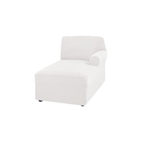 ASYBFLI L-förmiger Sofa-Chaiselongue-Bezug, Dicker Stretch-Schutz for Wohnzimmer, Schonbezug, Couchbezug, maschinenwaschbar (Beige, Links)(White,Chaise Lounger(Right)) von ASYBFLI