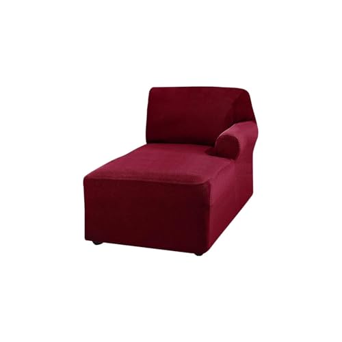 ASYBFLI L-förmiger Sofa-Chaiselongue-Bezug, Dicker Stretch-Schutz for Wohnzimmer, Schonbezug, Couchbezug, maschinenwaschbar (Beige, Links)(Wine Red,Chaise Lounger(Right)) von ASYBFLI