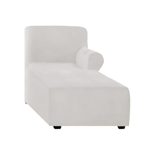 ASYBFLI Samt-Kombi-Sofabezug Links/Rechts Dicker L-förmiger Sofabezug mit Armlehnen Liegesofabezug Waschbarer Möbelschutz for das Wohnzimmer(Ivory,Right seat Cover) von ASYBFLI