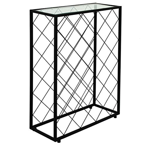 ASYHONG Boden stehend Metall Weinregal Schrankständer 32 Flaschen Home Bar Display Glashalter Regal Dekoration Rotwein Lagerregal Interessant KeYJ von ASYHONG