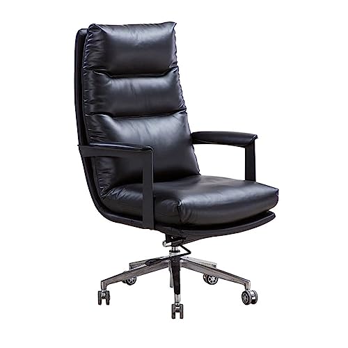 ASYHONG Comfy PU Leder -Schwenk -Bürostuhl Einstellbare Höhe des Geschäftsbereichs Computer Task Stuhl Ergonomic High Back Desk Chair für Office (Neger) KeYJ von ASYHONG