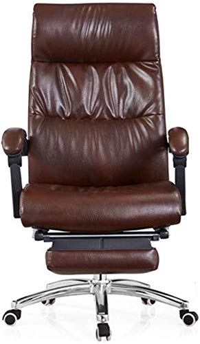 ASYHONG Ergonomic High Back Leder Executive Office Stuhl mit verstellbarem Neigungswinkel Schwenkbein & lumbaler Unterstützung Dicke gepolsterte Sitzarmlehne ideal für Computertisch und Spiele, Brown von ASYHONG