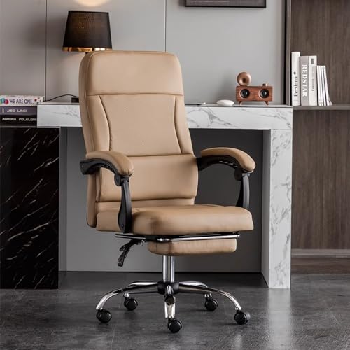 ASYHONG Ergonomische PU Leather Executive Liegestuhl mit Fußstütze Unterstützung zusätzlicher gepolsterter Armlehne Verstellbarer Rest Rest HEGE DURTH KeYJ von ASYHONG