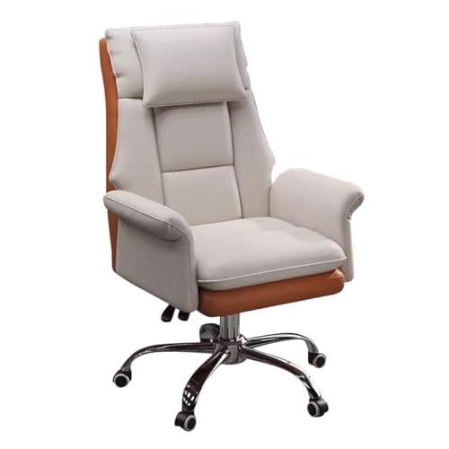 ASYHONG Ergonomischer Bürostuhl für einen großen und großen Home -Office -Schreibtisch mit 360 ° -We -Kissen und Rädern, Whiteorange/a KeYJ von ASYHONG