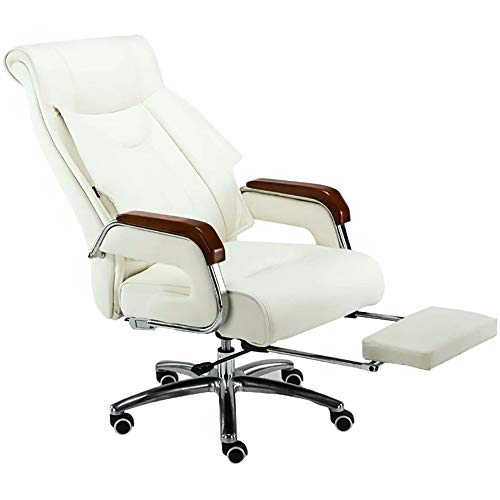 ASYHONG Ergonomischer Computertischstuhl Bequeme Lederschwenkanlieger Stuhl High Back Executive Office Stuhl mit Fußstütze für Game Home Small Space KeYJ von ASYHONG