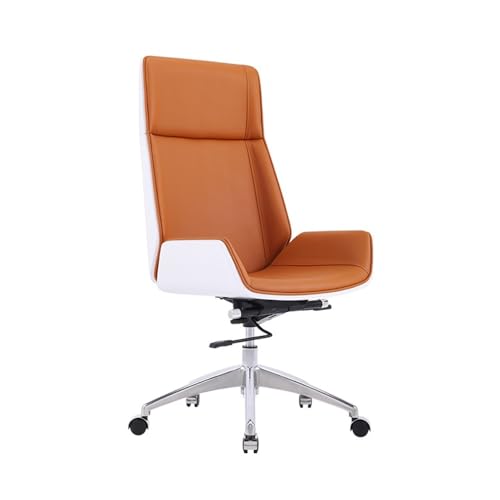 ASYHONG Executive Leather Office Stuhl Ergonomic Schreibtisch Computerstuhl mit Kippfunktion gepolstert bequemer Bürostuhl für Erwachsene Home Office Desk Stuhl (Marrone) KeYJ von ASYHONG