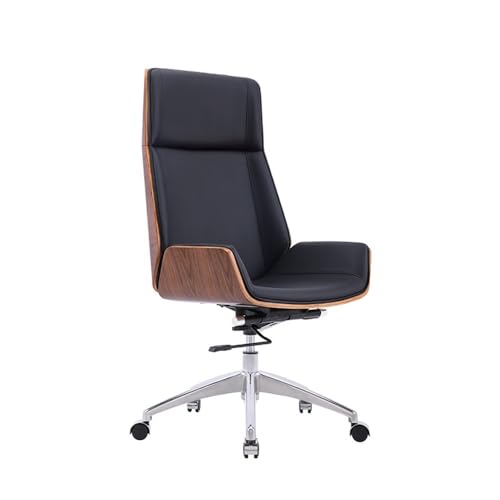 ASYHONG Executive Leather Office Stuhl Ergonomic Schreibtisch Computerstuhl mit Kippfunktion gepolstert bequemer Bürostuhl für Erwachsene Home Office Desk Stuhl (Neger) KeYJ von ASYHONG