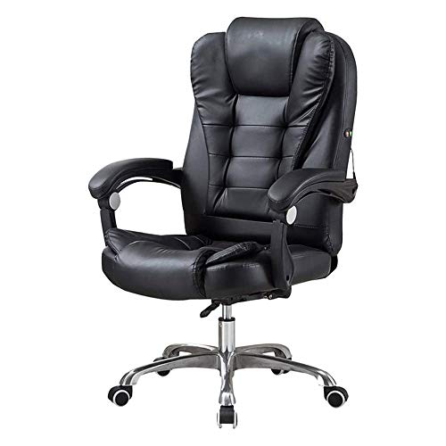 ASYHONG Executive Leder Office Chair Ergonomic Home Computer Desk Chair mit Einstellbarer Höhe und Neigungsfunktion 360 Grad Schwenkstuhl für Lernraum (Neger) KeYJ von ASYHONG