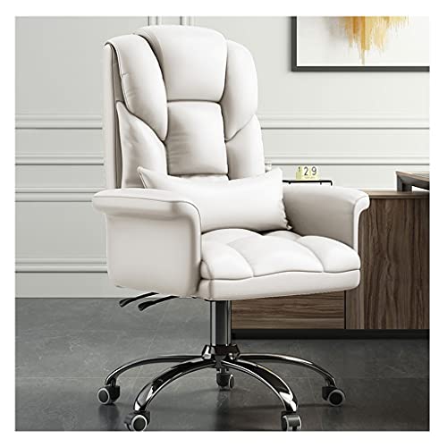 ASYHONG Executive Office Stuhl PU Leder hoher Rückenschwenking -Schaukelstuhl mit Armlehne mit Verstellbarer Höhe und ergonomischem Footstütze -Design für Komfort und Stil, Whitesizesize KeYJ von ASYHONG
