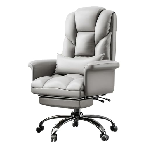 ASYHONG Hoher Rückenleiter Office Stuhl mit PU Leder drehbarem Ergonomisches Design Fußstütze und 360 ° Rotation Castation Casters Easy Assembly Grau Grau KeYJ ASYHONG Hoher Rückenleiter Office Stuhl mit PU Leder drehbarem Ergonomisches Design Fußstütze und 360 ° Rotation Castation Casters Easy Assembly Grau Grau KeYJ von ASYHONG