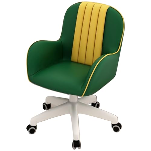 ASYHONG Home Office Stuhl PU Leder Schwenkstuhl Verstellbare Höhe Einfache Montage für Büro- und Schlafzimmergebrauch, Greenone Größe KeYJ von ASYHONG