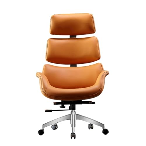 ASYHONG Klassischer Leder -Executive Desk Stuhl High Back Boss Office Stuhl Ergonomic Drehcomputerstuhl für Home Office (Marrone) KeYJ von ASYHONG