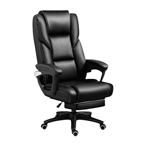 ASYHONG Manager -Führungskräfte Ergonomie -Bürostühle, Leder -Boss -Stuhl mit Teles Footrest Armlehnen Latex -Backstreh -Kissen, Einstellbarer Computersitz KeYJ von ASYHONG