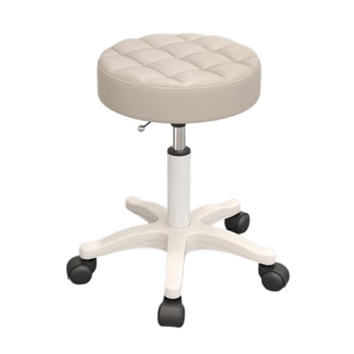 ASYHONG Moderne industrielle runde rollende Stuhlstuhl einstellbare Schwenk -PU -Lederhydraulik 360 ° Rotatierbar für Spa Salon Tattoo Work Office, ich KeYJ von ASYHONG
