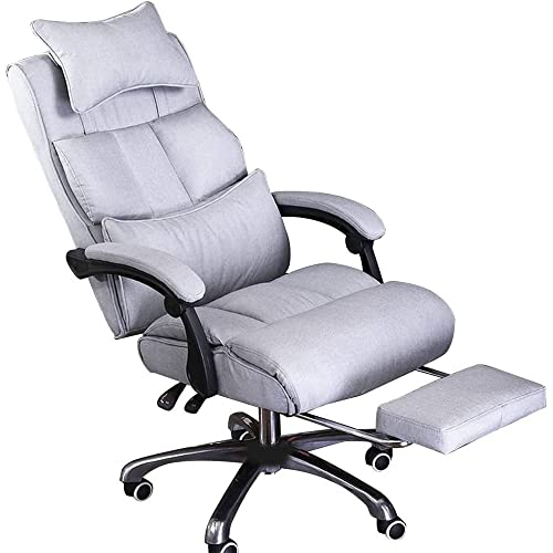 ASYHONG Moderner Executive Office Stuhl mit Footruest Headwast Ergonomic Desk Chair Classic High Back Computer Stuhl für Home Office (hellgrau) KeYJ von ASYHONG
