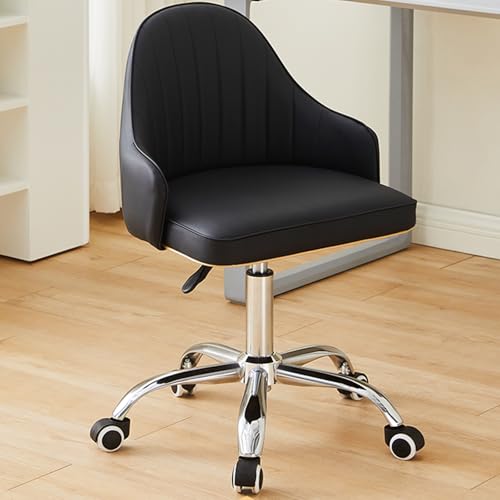 ASYHONG Moderner Verstellbarer Computerstuhl mit Drehfunktion und Komfortables PU -Ledersitz ideal für Gaming und Kosmetika Ergonomisches Design mit Armlehnen und Rädern, BlackOne Größe KeYJ von ASYHONG