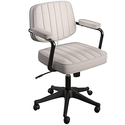 ASYHONG Modernes Haus komfortabler Bürostühle mit Rädern Schwenkmaler Stuhl Casual Executive Task Stuhl mit Armlehne für kleine Raum (Bianco) KeYJ von ASYHONG