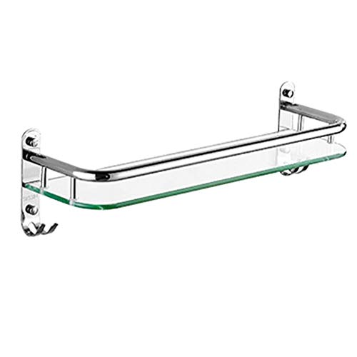ASYHONG Multifunktionales, an der Wand montiertes Badezimmerregal Gequerner Glasdusche Aufbewahrung mit Handtuchregalen Easy Punch-Free Installation Space Nizer (A510x140x135 mm) KeYJ von ASYHONG