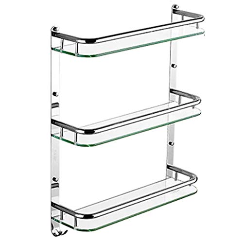 ASYHONG Multifunktionales Badezimmerregal-Wandmontierte Duschspeicher mit temperiertem Glasstempel-Installation Handtuchsträuchen Platz sparsamer Nizer (A510x140x135 mm E610x140x612mm) KeYJ von ASYHONG