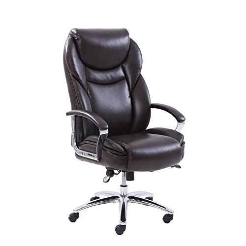 ASYHONG PU Leather Executive Office Stuhl Ergonomic Computer Stuhl mit Sitz Slider Comfort Drehstuhl für Konferenzraumstudienzimmer (Marrone) KeYJ von ASYHONG