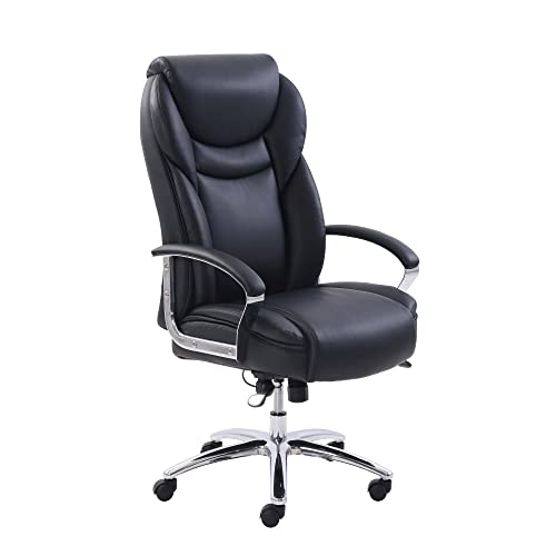 ASYHONG PU Leather Executive Office Stuhl Ergonomic Computer Stuhl mit Sitz Slider Comfort Drehstuhl für Konferenzraumstudienzimmer (Neger) KeYJ von ASYHONG