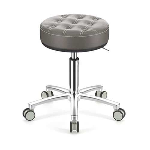 ASYHONG Runder Rollhocker mit Lederschwenkhöhe Einstellung Spa Zeichnungs Salon Tattoo Arbeitshocker Kleiner Task -Stuhl mit Rädern., Antistuck Hairgrau KeYJ ASYHONG Runder Rollhocker mit Lederschwenkhöhe Einstellung Spa Zeichnungs Salon Tattoo Arbeitshocker Kleiner Task -Stuhl mit Rädern., Antistuck Hairgrau KeYJ von ASYHONG