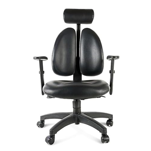 ASYHONG Swivel Executive Office Stuhl Verstellbare Liegedienerstuhl mit Armlehnen bequemer PU -Lederstuhl für Home Office (Neger) KeYJ von ASYHONG