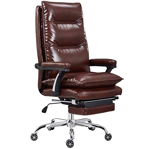 Ergonomic Office Stuhl Office Chair - Ergonomische verstellbare Neigungswinkel -Schwenkstuhl mit Bein- und Lumbalunterstützung, Armlehne dick gepolstert - High Rücken Leder -Computertisch G G. KeYJ von ASYHONG
