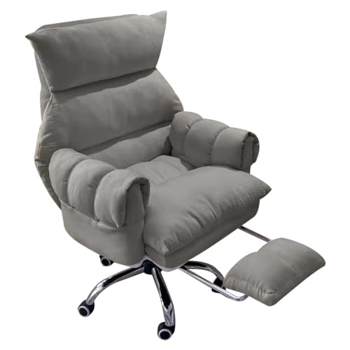 High Back Executive Office Stuhl mit Rädern Computer Liege Schwenkstühle für Home Office gepolsterte Sitzstühle mit Waffen mit einstellbarem Höhe ergonomisches Design für Komfort, leichte Greywith von ASYHONG