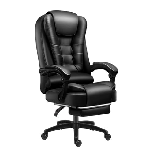 Hoher Office -Stuhl mit hoher Rückenlehre mit lumbaler Unterstützung und einstellbarer Höhe ergonomischer Schreibtischstuhl mit zusätzlichen Polsterung und Rädern für Komfortschwarz, eine Colorone von ASYHONG
