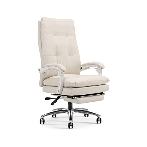 Hoher Rückenbig und hoher 400 -lb -Bürostuhl mit ergonomischem Design verstellbarer Merkmale gepolsterter Leder -Leder -Metall -Basiswinkel RECLINE -Verriegelungssystem und Fußstütze ideal für von ASYHONG