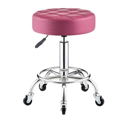 Moderne verstellbare Höhe rollende Schwenkbarhohool mit Rädern und Fußstütze PU Leder Counterhocker für Bürogeschäfte und stilvoller Barstuhl für Küchen- und Esszimmer -Blac, CSITING HEIHE 4255 cm von ASYHONG