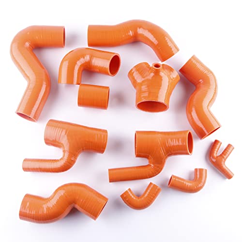 ASYXPCRH Kompatibel mit Audi S4 RS4 Biturbo A6 B5 2.7T Bi-Turbo Silikon Induktion Ansaugschlauch (Orange) von ASYXPCRH
