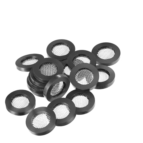 Duschkopffilterdichtung, 20 Stück Gummidichtung Unterlegscheibe Dichtung Edelstahl Filter Schwarz 19mm von ASZHQUXIUAS