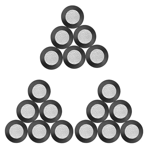 Duschkopffilterdichtung, Edelstahl-Gummi-Unterlegscheibe Dichtung Filter Mesh Pack von 20 19x12x3mm Schwarz for 1/2 Zoll Dusche Kopf Wasserhahn von ASZHQUXIUAS
