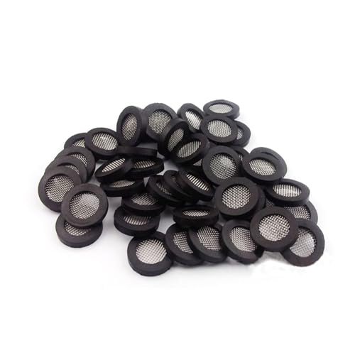 Duschkopffilterdichtung, Edelstahlfilter O-Lock Dichtung for Duschkopf 1/2 Zoll DN15 19mm Schwarz 100 Stück von ASZHQUXIUAS