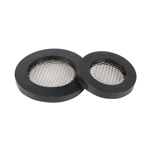 Duschkopffilterdichtung, Gummidichtung mit Filter 1/2 Zoll 3/4 Zoll Edelstahlgewebe 10er-Pack Schwarz Mehrere Größen(24mm) von ASZHQUXIUAS