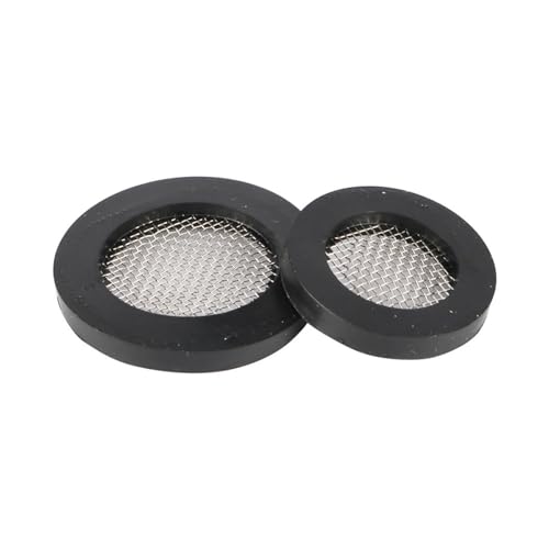 Duschkopffilterdichtung, Gummischeiben mit Filternetz 60 Mesh 1/2 und 3/4 Zoll Schwarz 10 Stück(1I2 inch) von ASZHQUXIUAS