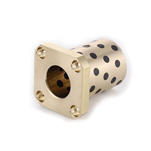 Graphit-Messingbuchse, Innendurchmesser 6,8,10 mm, Messinghülsen, Graphitabdeckung, quadratischer Kopf, Gehäuse mit vier Löchern, Verbundbuchsenlager, 2 Stück(2PCS-10X14X20-29X4) von ASZHQUXIUAS