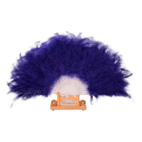 Natürliche Federn, 1pc Straußenfeder-Fan Bunte Flauschige Federn Hand Fan Feier Party Hochzeit Tanz Bühnenshow Requisiten Halloween Decor Craft(Pp) von ASZHQUXIUAS