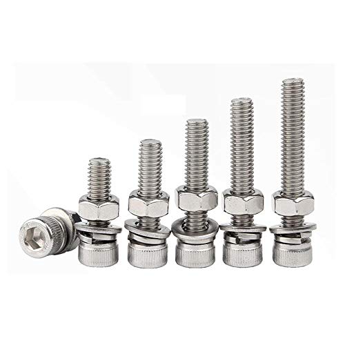 Sechskantschrauben, 304 Edelstahl Cup Kopf Sechskantschraube und Unterlegscheibe Set National Standard M3-M6 2-Pack Sechskantschrauben, 304 Edelstahl Cup Kopf Sechskantschraube und Unterlegscheibe Set National Standard M3-M6 2-Pack von ASZHQUXIUAS